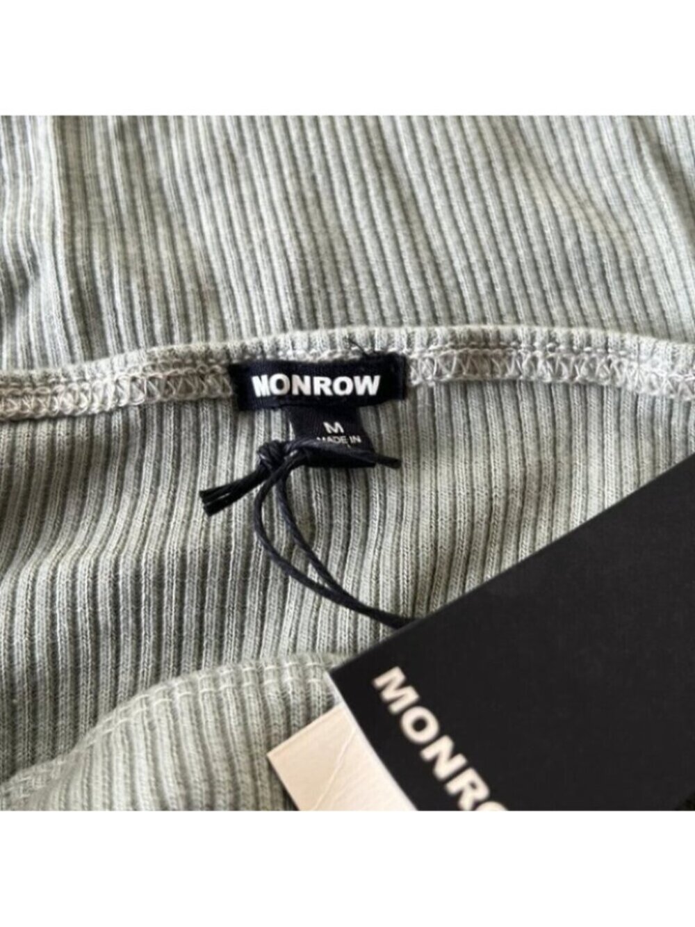 Monrow Green Ribbed Bodysuit - Picture 5 of 7